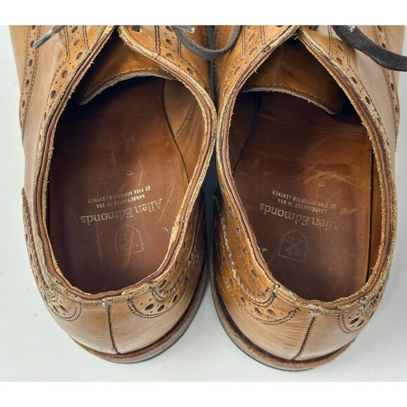 Allen Edmonds Rogue Brown Leather Cap Toe Brogue Oxford Dress Shoes Mens 9.5 D - Picture 6 of 12